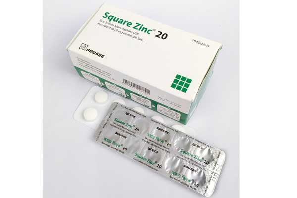 Square Zinc 20 mg Tablet